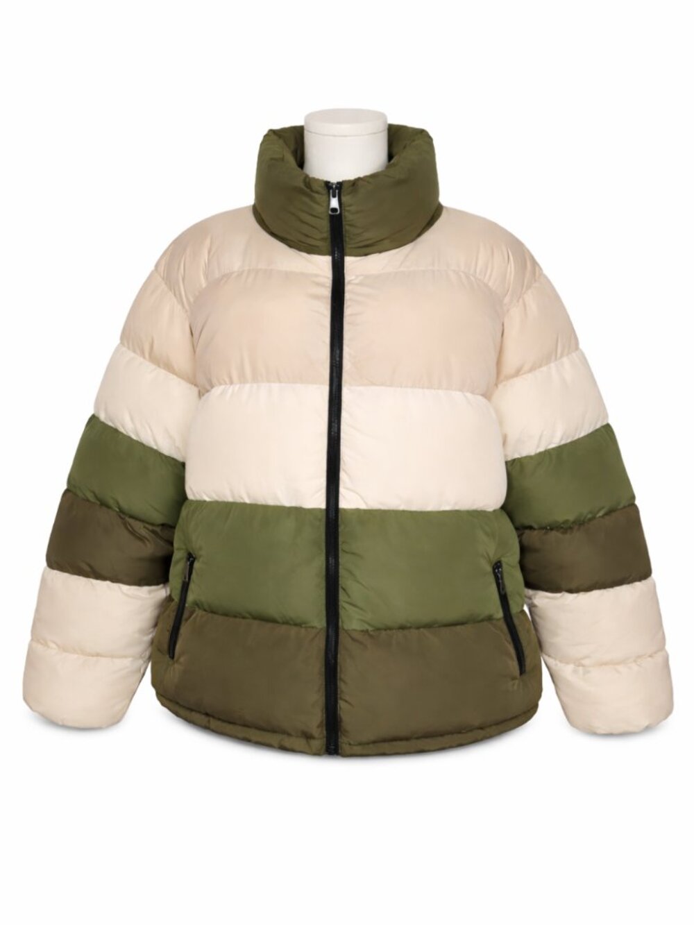 Ashley Stewart Colorblock Puffer Jacket – Size 18/20 | Pre-Loved